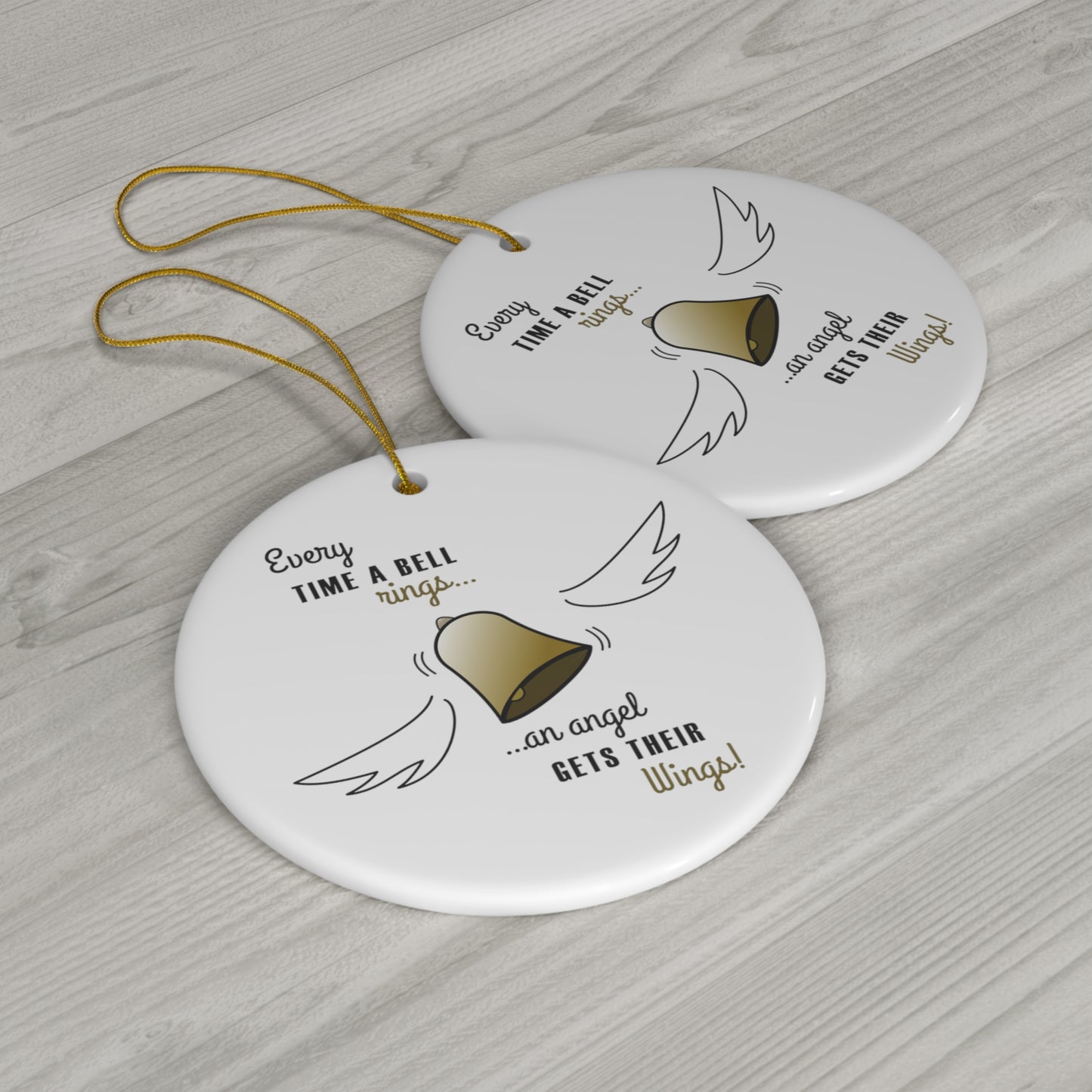 Angel Wings - Ceramic Double Sided Ornament